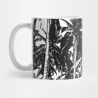 Palm Trees Design as Silhouette Effect in Black and White Mug